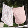 Bacati - Olivia Coral/Navy Muslin Buck/Feathers/Triangles Swaddling Blankets set of 4 - 4 of 4