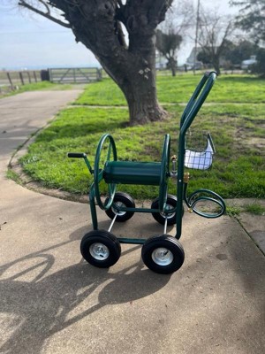 Liberty Garden Products Lbg-872-2 4 Wheel Hose Reel Cart Holds Up To 350  Feet Of 5/8 Hose With Basket For Backyard, Garden, Or Home, Green : Target