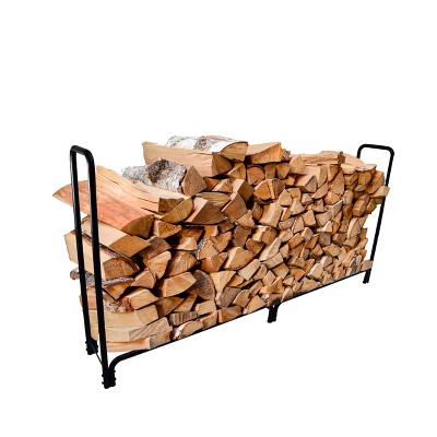 8' Metal Firewood Log Rack - Backyard Expressions