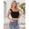 INSPIRE CHIC Women Sleeveless Square Neck Fitted Regular Fit Strappy Party Crop Tank Top - 4 of 4