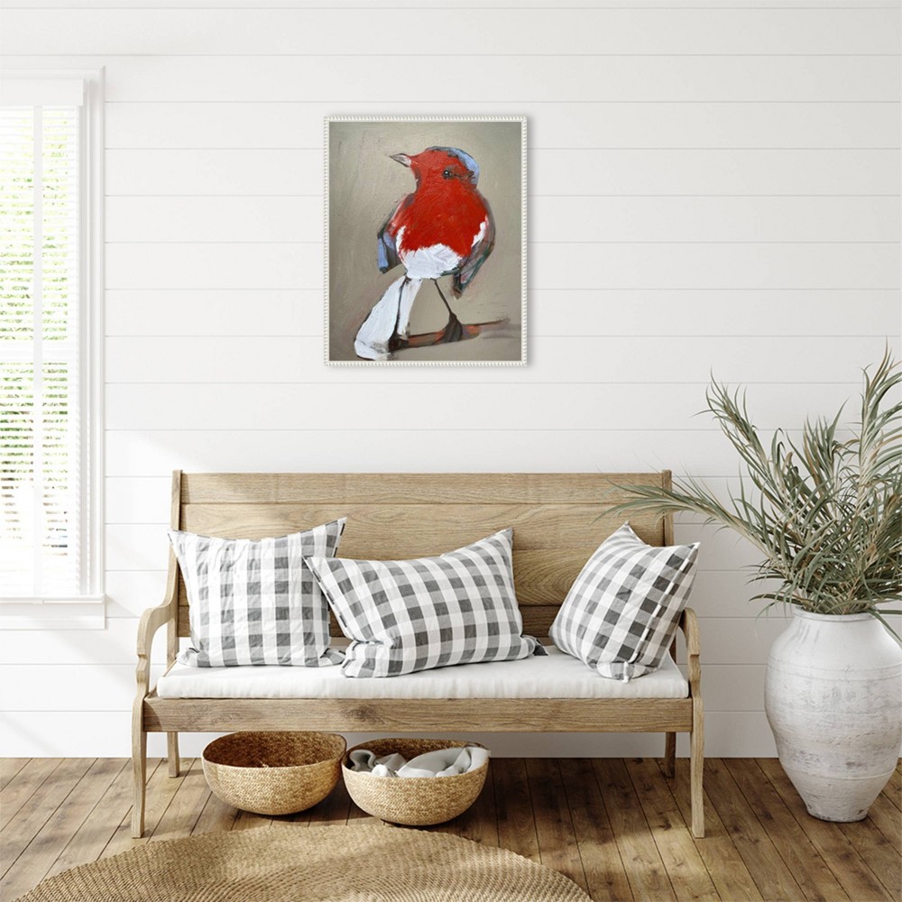 Photos - Other Decoration Amanti Art 23"x28" Red Bird I by Erin McGee Ferrell Framed Canvas Wall Art Print