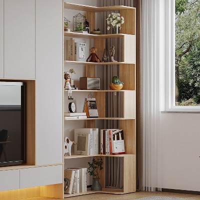 FUFU&GAGA Bookshelf Wood Bookcase Free Standing Room Display Storage