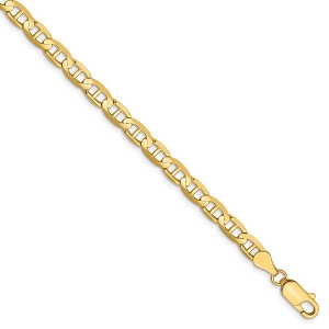 Black Bow Jewelry 4.5mm, 14k Yellow Gold, Solid Concave Anchor Chain Anklet or Bracelet - 1 of 4