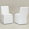 KINWELL 21"W Performance Fabric Dining Chair with Casters (Set of 2) - 3 of 4
