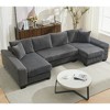 GDFStudio Elvar 114" Modern 4-Seater U-Shaped Corduroy Upholstered Convertible Sleeper Sofa - 2 of 4