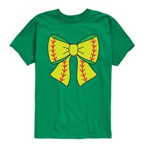 Boys' - Instant Message - Softball Bow Short Sleeve Graphic T-Shirt - 1 of 4