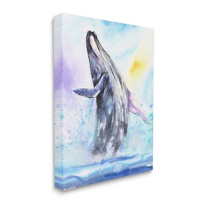 Stupell Industries Humpback Whale Ocean Jump Blue Water