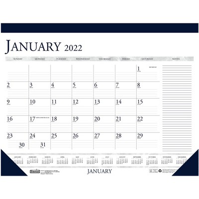 House of Doolittle 2022 13" x 18.5" Desk Pad Calendar Classic Deep Blue/White 1646-22