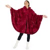 PAVILIA Fluffy Angel Wrap Hooded Blanket for Women Adult, Wearable Cozy Wrap Throw Faux Shearling Shawl Cape - 2 of 4