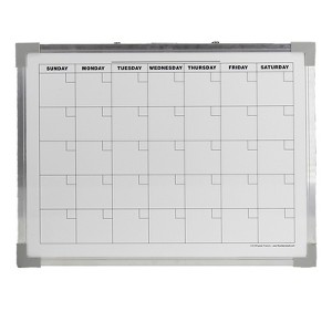 Crestline Products Dry Erase Magnetic Aluminum Framed Calendar, 18" x 24" - 1 of 3