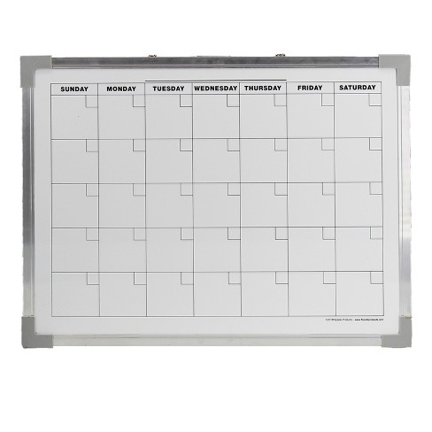 Crestline Products Dry Erase Magnetic Aluminum Framed Calendar, 18