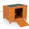 FURNIinspire Pet Crates and Houses Small Wood Rabbit Hutch Bunny Cage, Raised Cat House with Ladder for Small Animals, Orange, 24"*19.2"*20" - 3 of 4