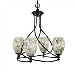 Toltec Lighting Capri 4 - Light Chandelier in  Dark Granite with 5" Natural Fusion Shade - 1 of 1