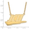 Black Bow Jewelry 10k Yellow Gold John Carroll Blue Streaks NCAA Necklace 18 Inch - 2 of 4