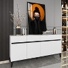 Famapy White Modern 4 Doors Sideboard Buffet With 4 Storage Drawers - 3 of 4