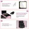 New Upgrade Rolling Manicure Table Foldable Nail Desk With 3 Drawers, Mirror & Nail Polish Organizer - Pink - 4 of 4