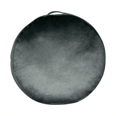 Black shop circle pillow