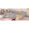 Streamdale Queen Size Wood Floor Bed Frame with Fence and Door, Gray - 3 of 4