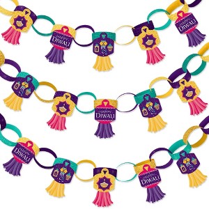 Big Dot of Happiness Happy Diwali - 90 Chain Links and 30 Paper Tassels Decoration Kit - Festival of Lights Party Paper Chains Garland - 21 feet - 1 of 4