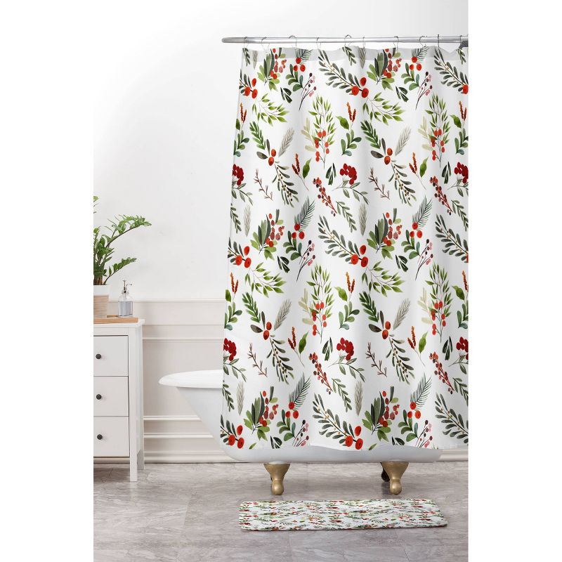 Marta Barragan Camarasa Christmas Botany Shower Curtain White - Deny Designs, 4 of 6