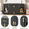 71" Double Dog Crate Furniture with Removable Divider, 2 Storage Drawers & Sliding Door Wooden - 4 of 4