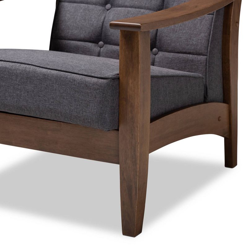 Larsen Walnut Wood Lounge Chair Gray - Baxton Studio, 3 of 9