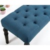 Mshliw 48" Tufted Fabric Dining Bench with Turned Wood Legs, Upholstered Entryway or Bedroom Bench for Dining Room Seating, Classic Modern Style - 4 of 4