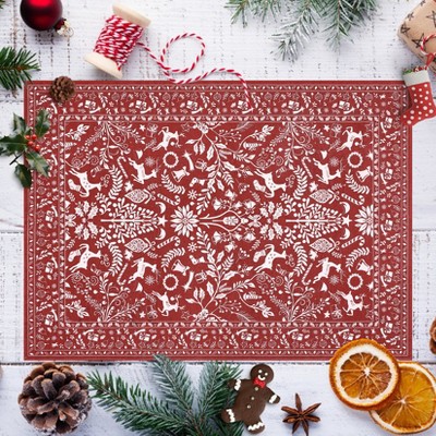 Washable Christmas Living Room Rugs,Xmas Decorative Festival Winter Holiday Bedroom Carpet, Non Slip Accent Floor Cover