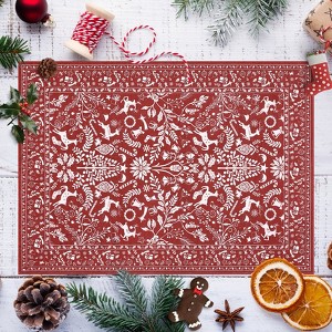 Washable Christmas Living Room Rugs,Xmas Decorative Festival Winter Holiday Bedroom Carpet, Non Slip Accent Floor Cover - 1 of 4