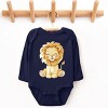 The Juniper Shop Watercolor Lion Long Sleeve Bodysuit - 6M - Navy - 2 of 4
