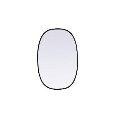 Elegant Lighting Metal Frame Oval Mirror 20x30 Inch in Black