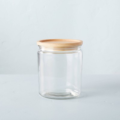 Small 61oz Glass & Wood Storage Canister - Hearth & Hand™ with Magnolia