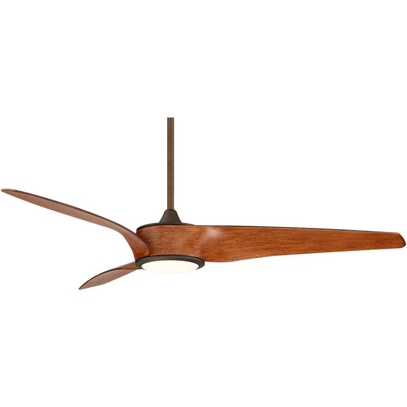 56" Casa Vieja Como Modern Indoor Ceiling Fan with Dimmable LED Light Remote Control Oil Rubbed Bronze Koa Brown for Living Room Kitchen House Bedroom, 5 of 9