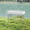 3.4ft Folding Ice Cooler Table with Drain, Fill and Chill Table Outdoor Table Cooler with Storage Shelf, Drink Cooler for Parties Picnic BBQ - 3 of 4