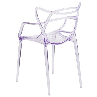 Clear Polycarbonate Decorative Cutout Stacking Side Chair