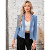 Denim Blazer Suit for Women Casual Jacket Button Down Early Spring Fall Work Office Business Blazer - 2 of 4