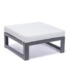 LeisureMod Chelsea Set of 2 Outdoor Patio Ottomans, Black Aluminum with Cushions, Weather-Resistant Footstools for Garden or Deck - 3 of 4