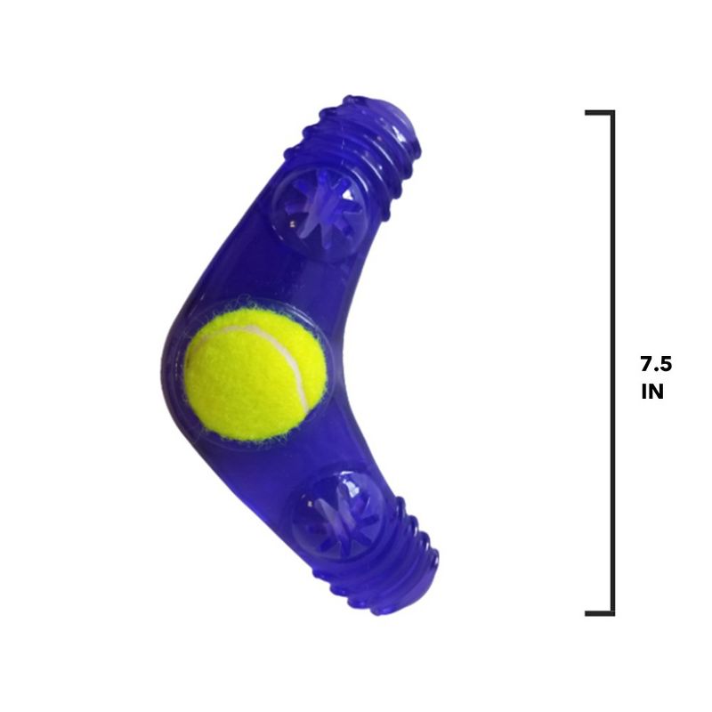 American Pet Supplies 7.5-Inch Boomerang with Treat Fill and Squeaker with Tennis Ball, 3 of 5