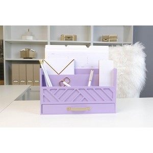 Blu Monaco Wooden Mail Organizer for Countertop or Desk - Kitchen Mail Sorter With Drawer - 1 of 4