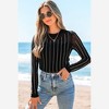 Amaryllis Women’s Sheer Mesh Rhinestone Embellished Long Sleeve Fitted Top Lightweight Sparkling - 2 of 4