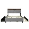 Queen Size Upholstered Platform Bed with Storage Headboard, Twin XL Trundle and 2 Drawers - 4 of 4