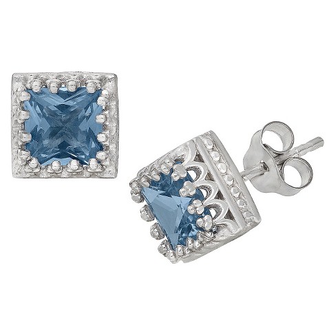 Princess cut deals aquamarine earrings