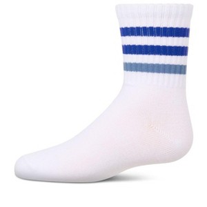 Memoi Girls' Two Tone Varsity Stripe Crew Socks - 1 of 4