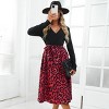 Women's Leopard Print Belted A-Line Midi Dress - Cupshe - 2 of 4