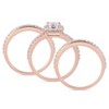 EVERLY JEWELRY  | Rose Plated Sterling Silver  1/2 CT TGW Created White Sapphire Bridal Set Ring - 4 of 4