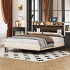 Queen/Full Size Upholstered Wooden Platform Bed Frame with Storage Headboard, Sensor Light and Sockets&USB Ports 4Q -ModernLuxe - 2 of 4