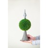 DSVIMOY Faux Boxwood Topiary Sphere on Metal Spire, Faux Plants for Home Garden Office Store Decoration, Green, 7"*7"*17" - 2 of 4