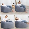 4 Foot Bean Bag Chair,Memory Foam Big Bean Bag for Adults, Big Sofa with Fluffy Removable Microfiber Cover  4' - 2 of 4