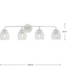 Progress Lighting Quillan 4-Light Vanity Light, Whiteplaster, Clear Glass Shades, Steel Material, Damp Rated - 3 of 4