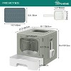 LunaLulinlk green Large enclosed cat litter box with mat and litter scoop, front entry top exit door - 2 of 4